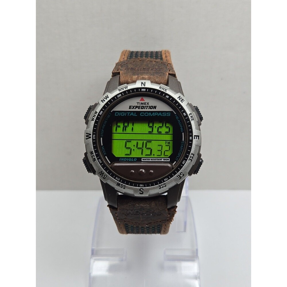 Timex Expedition T77862 Vintage Digital Compass Mens Watch Indiglo New Battery